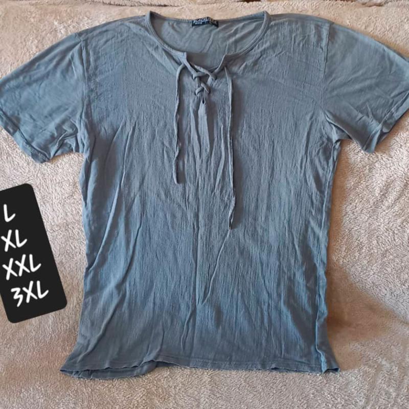 Camiseta Hilo Hombre Gris Cordon