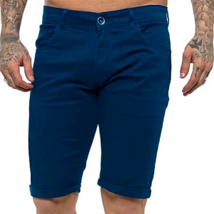 Short Hombre Tela Negro y Azul