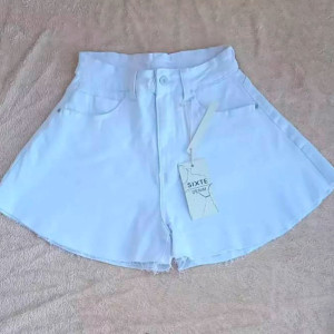 Short Blanco Mujer Tipo Falda