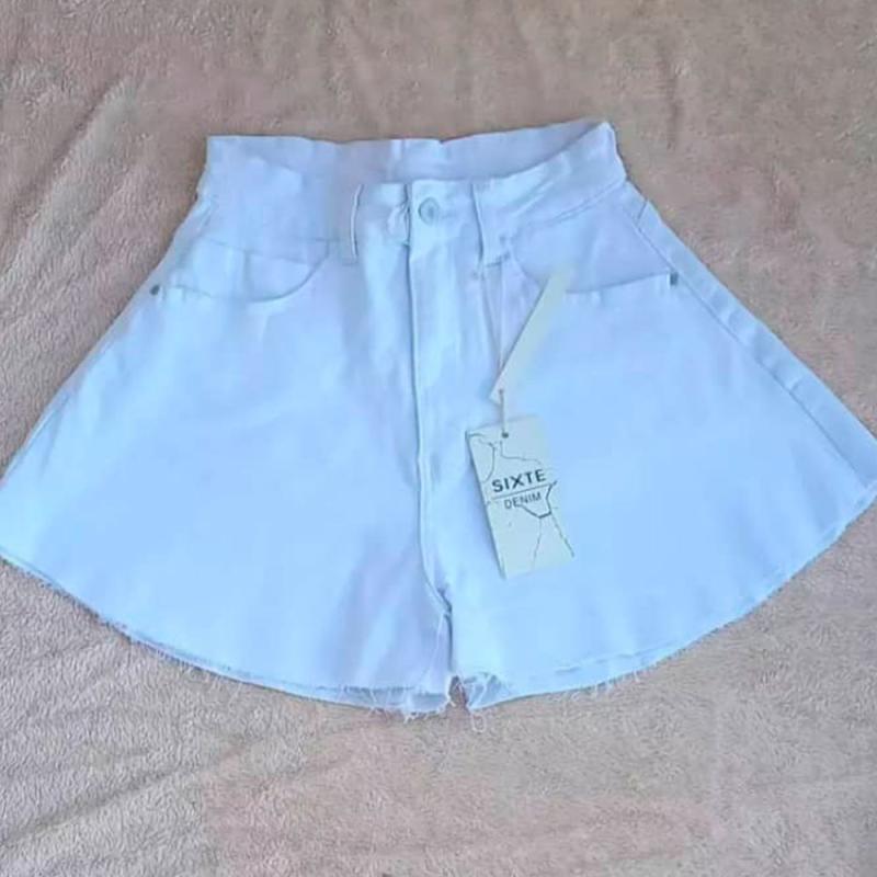Short Blanco Mujer Tipo Falda