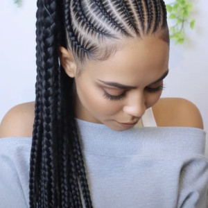 Spiral braids ponytail 