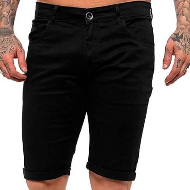 Short Hombre Tela Negro y Azul