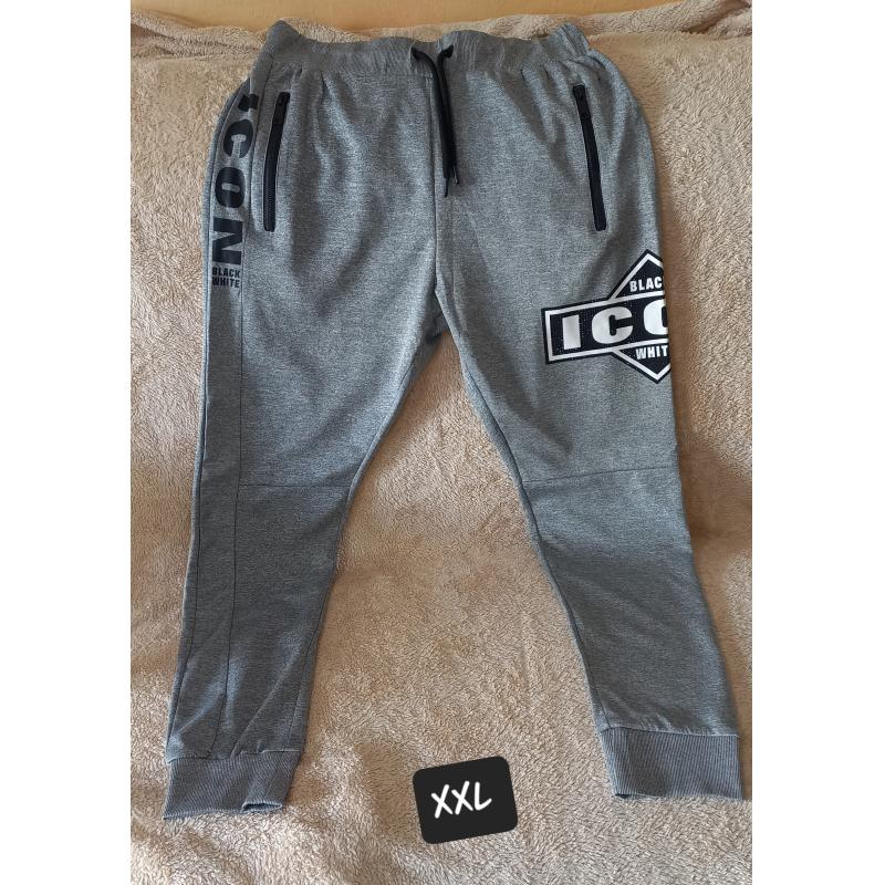 Pantalon Hombre Gris Icon Con Brillos Blancos