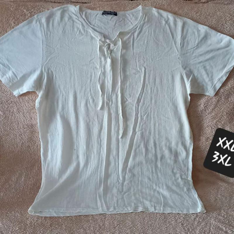 Camiseta Hombre Hilo Blanca Cordon