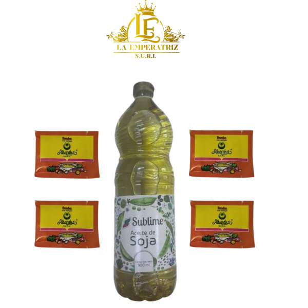 Combo 1 Aceite de Soja con 4 Sazón azafrán