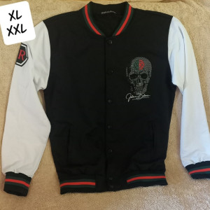 Chaqueta Hombre Calavera Brillante Negro