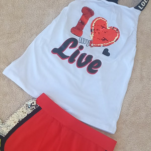 Conjunto Niña Blanco y Rojo My Live