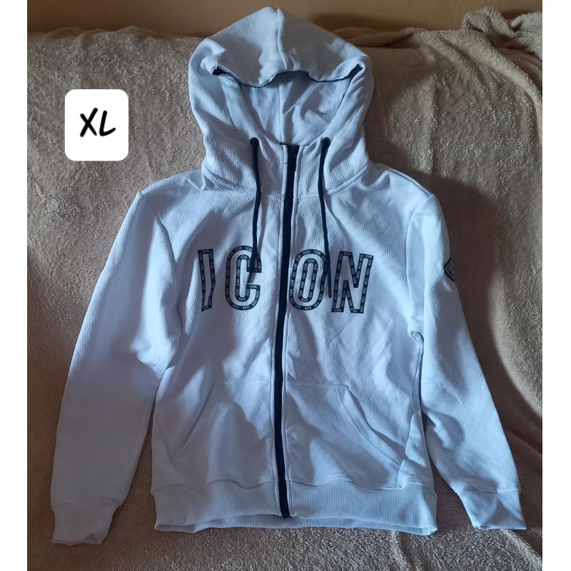 Chaqueta Hombre Icon Blanca Con Capucha 