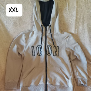 Chaqueta Hombre Icon Crema Con Capucha