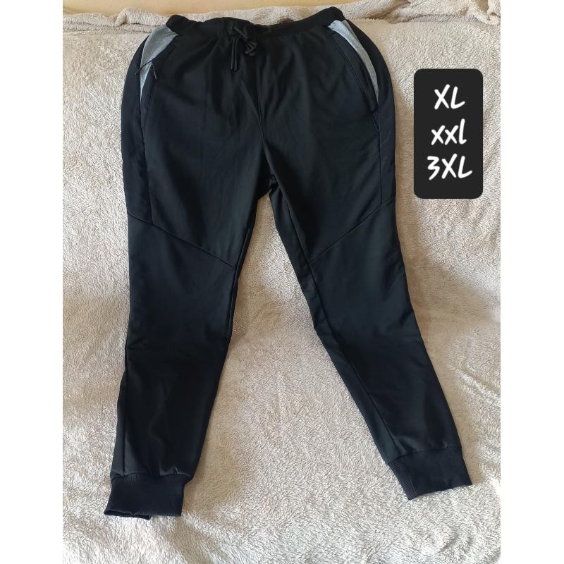 Pantalon Hombre Negro Bolsillo Gris